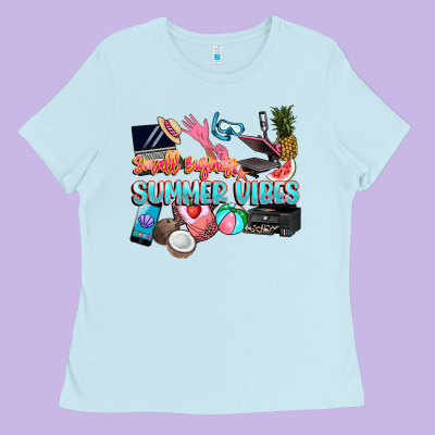 Small Businesses Summer Vibe Ladies Tee Designed By Nancycooperartshop