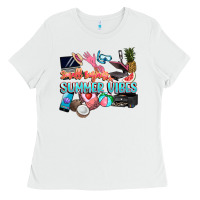 White small businesses summer vibe Ladies Tee - NancyCooperArtShop