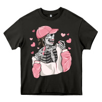Asphalt skeleton girl valentine's day Heavy Core Tee - MaliasSmallBusiness