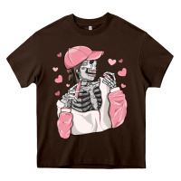 Skeleton Girl Valentine's Day Heavy Core Tee | Teevron