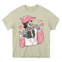 Mossy skeleton girl valentine's day Heavy Core Tee - MaliasSmallBusiness