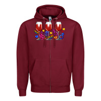 Burgundy pride wine cups Zipper Hoodie - FaDigitalArtStudio