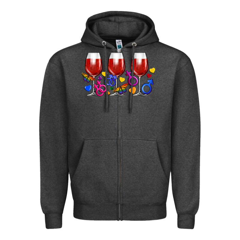 Pride Wine Cups Zipper Hoodie by FaDigitalArtStudio | Teevron