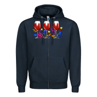 Navy pride wine cups Zipper Hoodie - FaDigitalArtStudio