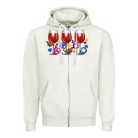 Oatmeal Heather pride wine cups Zipper Hoodie - FaDigitalArtStudio