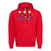 Red pride wine cups Zipper Hoodie - FaDigitalArtStudio
