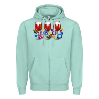 Seafoam pride wine cups Zipper Hoodie - FaDigitalArtStudio