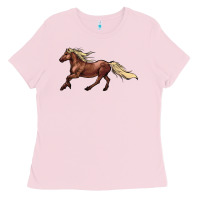 Bubblegum Pink running horse Ladies Tee - NancyCooperArtShop