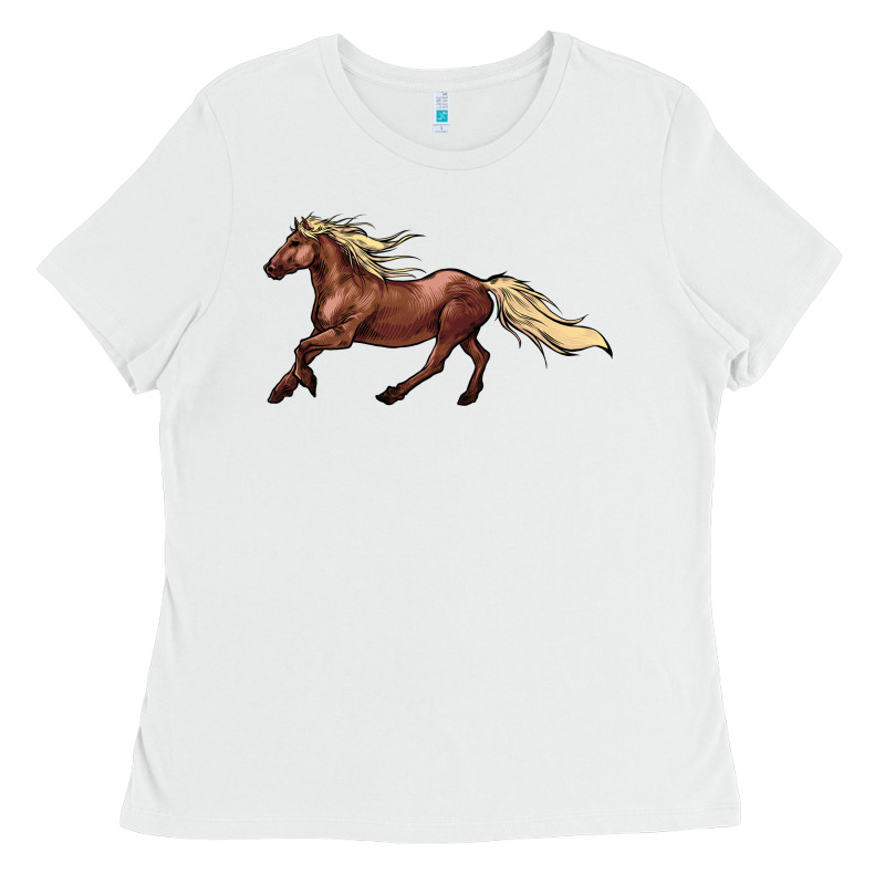 Running Horse Ladies Tee by NancyCooperArtShop | Teevron