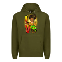 Army Green Love Juneteenth Premium Hoodie - FaDigitalArtStudio