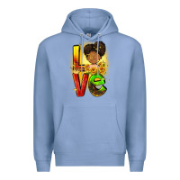 Colony Blue Love Juneteenth Premium Hoodie - FaDigitalArtStudio