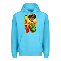 Ocean Blue Love Juneteenth Premium Hoodie - FaDigitalArtStudio