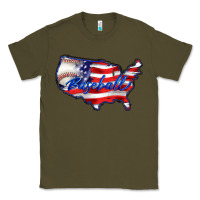 Army Green usa flag baseball Classic Tee - BarkalooDesign