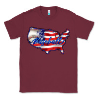 Burgundy usa flag baseball Classic Tee - BarkalooDesign