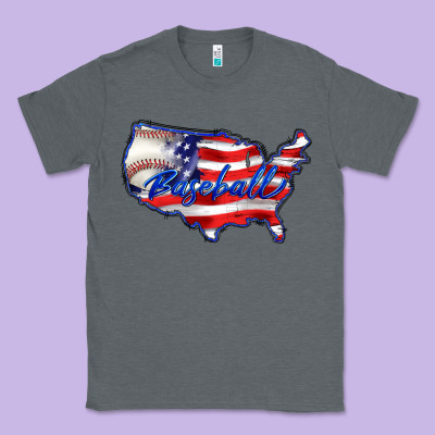 Usa Flag Baseball Classic Tee Designed By Barkaloodesign