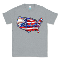 Heather Grey usa flag baseball Classic Tee - BarkalooDesign