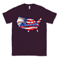 Plum usa flag baseball Classic Tee - BarkalooDesign