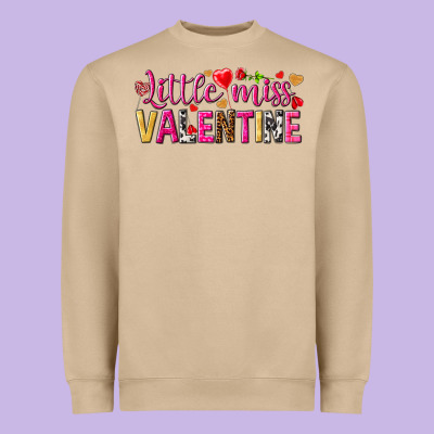 Little Miss Valentine Heavyweight Sweatshirt Designed By Howdyjamesfarm