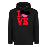 Black Minnie Mouse Heavyweight Hoodie - CowhideDigitalArt