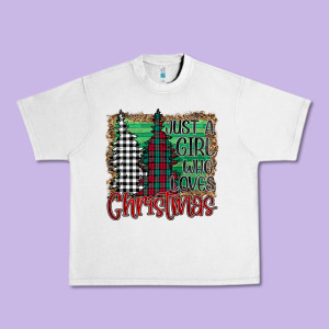 Womens Just A Girl Who Loves Christmas Funny Urban Heavy Tee Designed By Bettercallsaul
