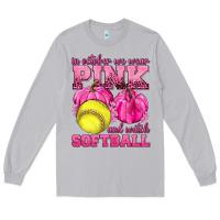 Moon Dust In October We Wear Pink and Watch Softball Long Sleeve Tee - texasbilliewilder