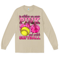 Mushroom In October We Wear Pink and Watch Softball Long Sleeve Tee - texasbilliewilder