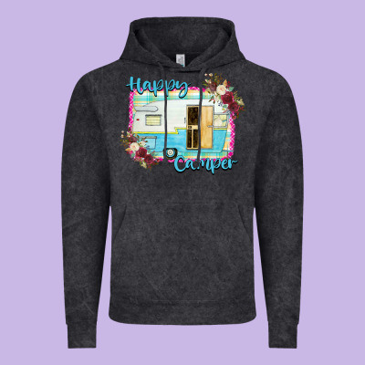 Happy Camper With Flowers Vintage Hoodie Designed By Bettercallsaul