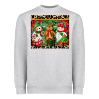 Heather Grey christmas snowman polar bear reindeer Heavyweight Sweatshirt - CowGirlArtShop