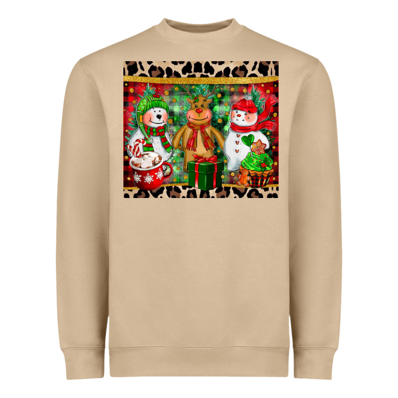 Christmas Snowman Polar Bear Reindeer Heavyweight Sweatshirt by CowGirlArtShop | Teevron