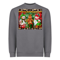 Storm christmas snowman polar bear reindeer Heavyweight Sweatshirt - CowGirlArtShop
