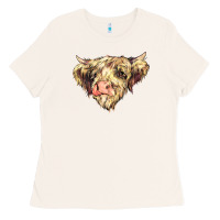 Bone scottish cow Ladies Tee - NancyCooperArtShop