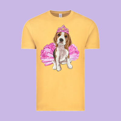 Balerina Beagle With Tutu Vintage Tee Designed By Ranaportraitstore