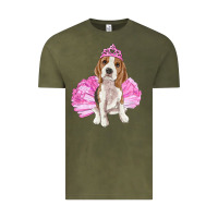 Vintage Olive Balerina beagle with tutu Vintage Tee - RanaPortraitStore