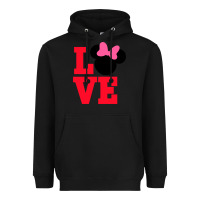 Black Minnie Mouse Heavyweight Hoodie - CowhideDigitalArt