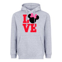 Heather Grey Minnie Mouse Heavyweight Hoodie - CowhideDigitalArt