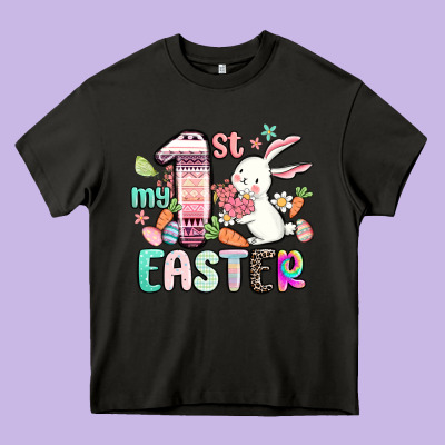 My First Easter Heavy Core Tee Designed By Maliassmallbusiness