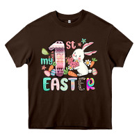 Chocolate Brown my first easter Heavy Core Tee - MaliasSmallBusiness