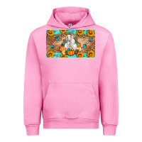 Fuchsia Pink Goat Family Fall Pumpkins Urban Hoodie - Artiststas