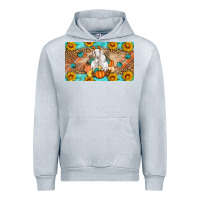 Heather Grey Goat Family Fall Pumpkins Urban Hoodie - Artiststas