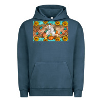 Pigment Midnight Navy Goat Family Fall Pumpkins Urban Hoodie - Artiststas