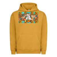 Pigment Peanut Butter Goat Family Fall Pumpkins Urban Hoodie - Artiststas