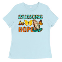 Baby Blue rejoicing in hope Ladies Tee - NancyCooperArtShop