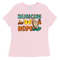 Bubblegum Pink rejoicing in hope Ladies Tee - NancyCooperArtShop