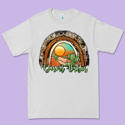 Desert Vibes Rainbow Premium Tee Designed By Jahusdesignshop