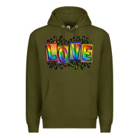 Army Green Love pride Premium Hoodie - FaDigitalArtStudio