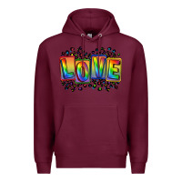 Burgundy Love pride Premium Hoodie - FaDigitalArtStudio