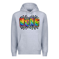 Heather Grey Love pride Premium Hoodie - FaDigitalArtStudio