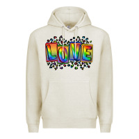 Oatmeal Heather Love pride Premium Hoodie - FaDigitalArtStudio