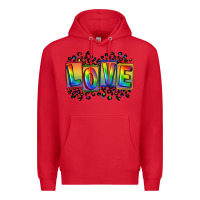 Red Love pride Premium Hoodie - FaDigitalArtStudio