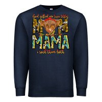Navy God Gifted Me Two Titles And Mama i Rock Them Both Premium Sweatshirt - CowhideDigitalArt